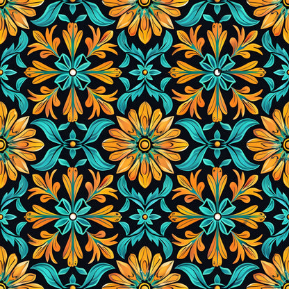 Marigold Mosaic Pattern 5 Minky Fabric