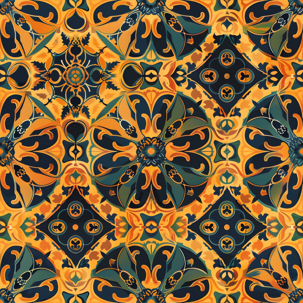 Marigold Mosaic Pattern 6 Minky Fabric