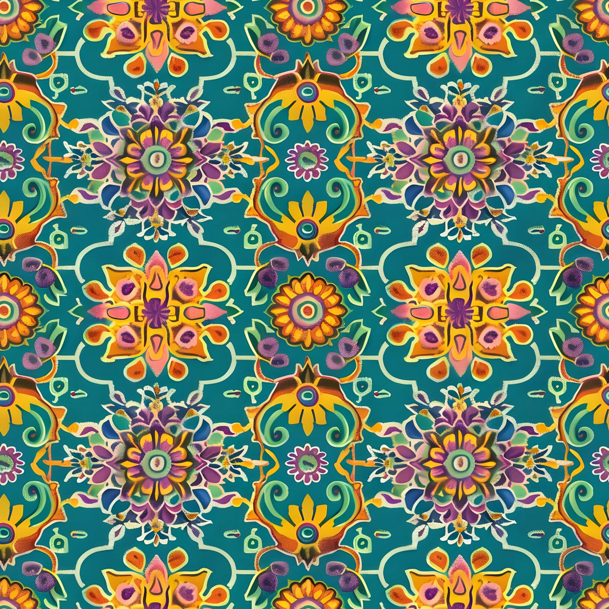 Marigold Mosaic Pattern 7 Minky Fabric