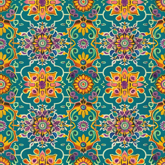 Marigold Mosaic Pattern 7 Minky Fabric