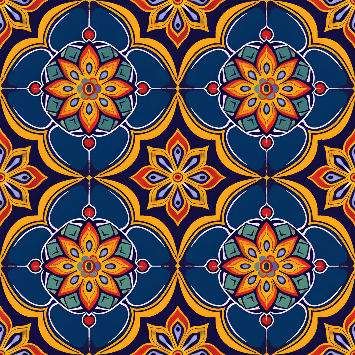Marigold Mosaic Pattern 8 Minky Fabric