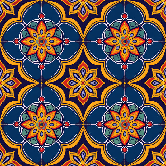 Marigold Mosaic Pattern 8 Minky Fabric