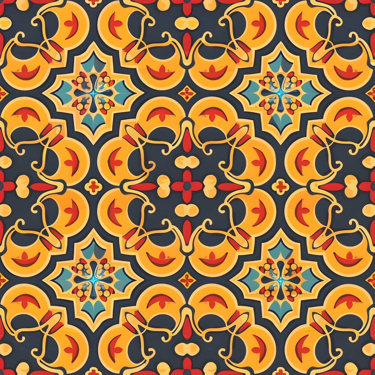 Marigold Mosaic Pattern 9 Minky Fabric