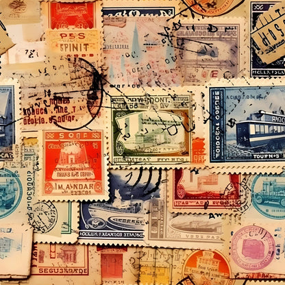 Postmarked Journeys Pattern 4 Minky Fabric