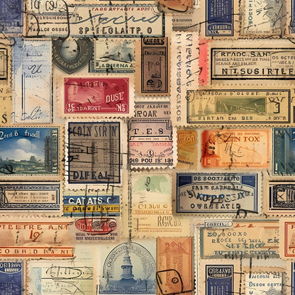 Postmarked Journeys Pattern 5 Minky Fabric