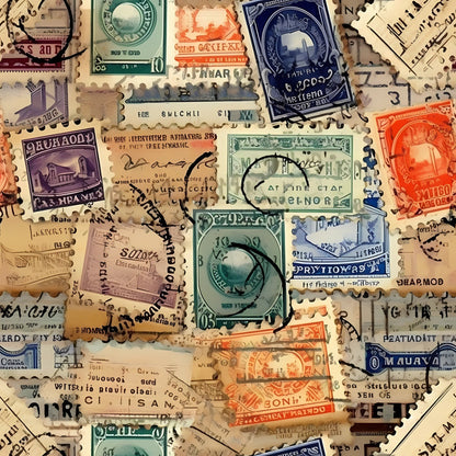 Postmarked Journeys Pattern 6 Minky Fabric
