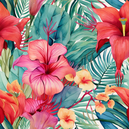 Hibiscus Paradise Pattern 10 Minky Fabric