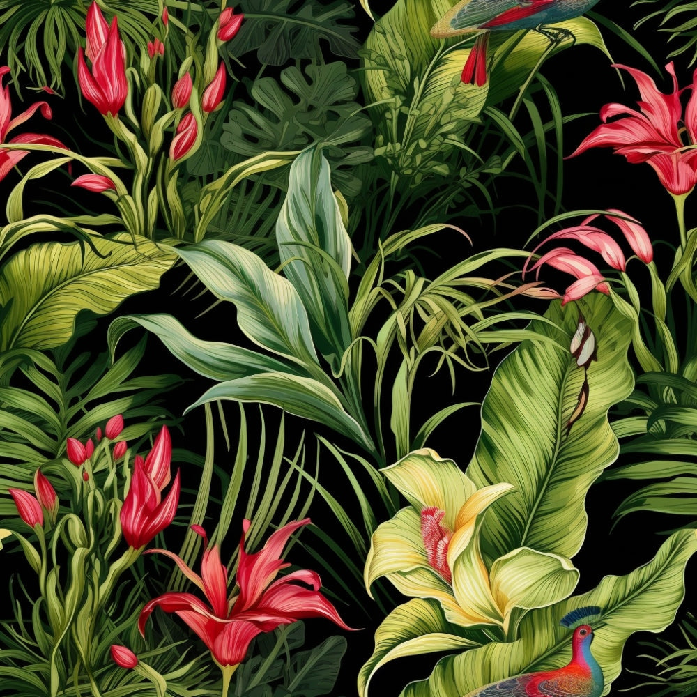 Hibiscus Paradise Pattern 1 Minky Fabric