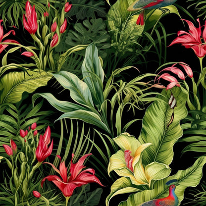 Hibiscus Paradise Pattern 1 Minky Fabric