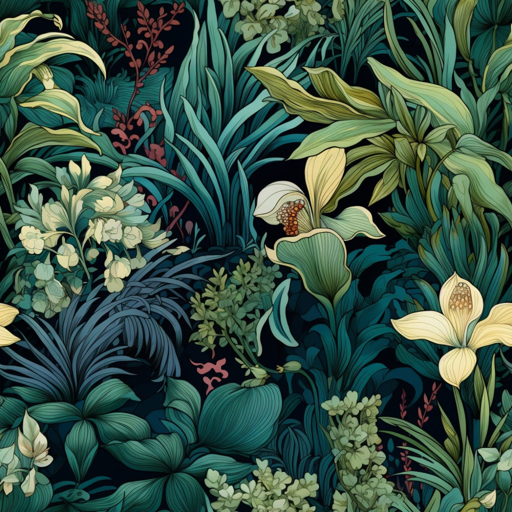 Hibiscus Paradise Pattern 2 Minky Fabric