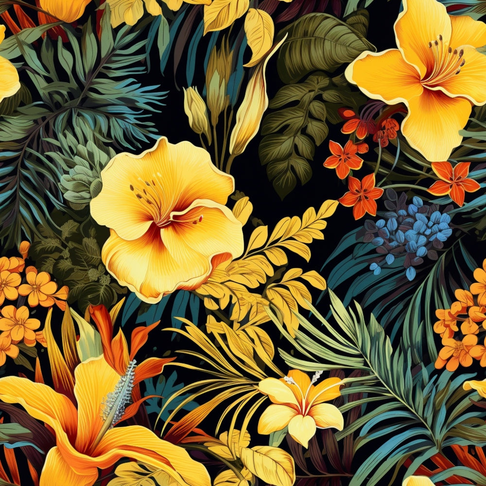 Hibiscus Paradise Pattern 3 Minky Fabric