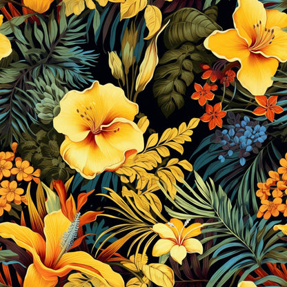 Hibiscus Paradise Pattern 3 Minky Fabric