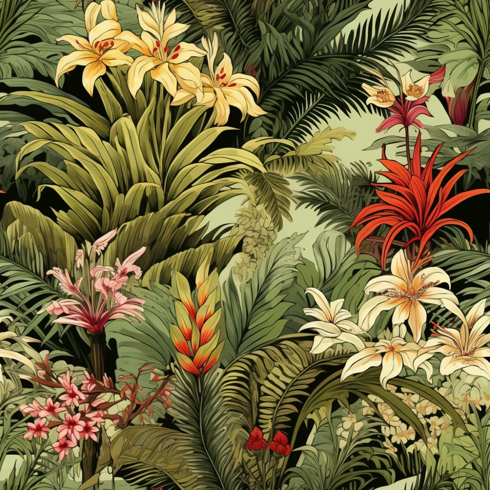 Hibiscus Paradise Pattern 5 Minky Fabric