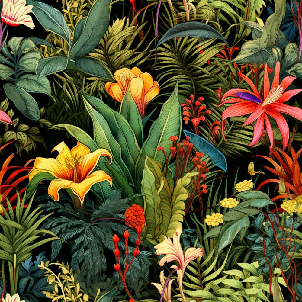 Hibiscus Paradise Pattern 6 Minky Fabric