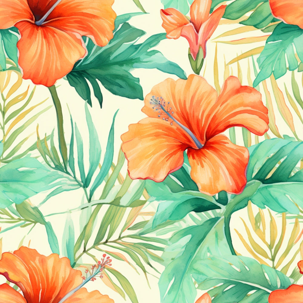 Hibiscus Paradise Pattern 8 Minky Fabric