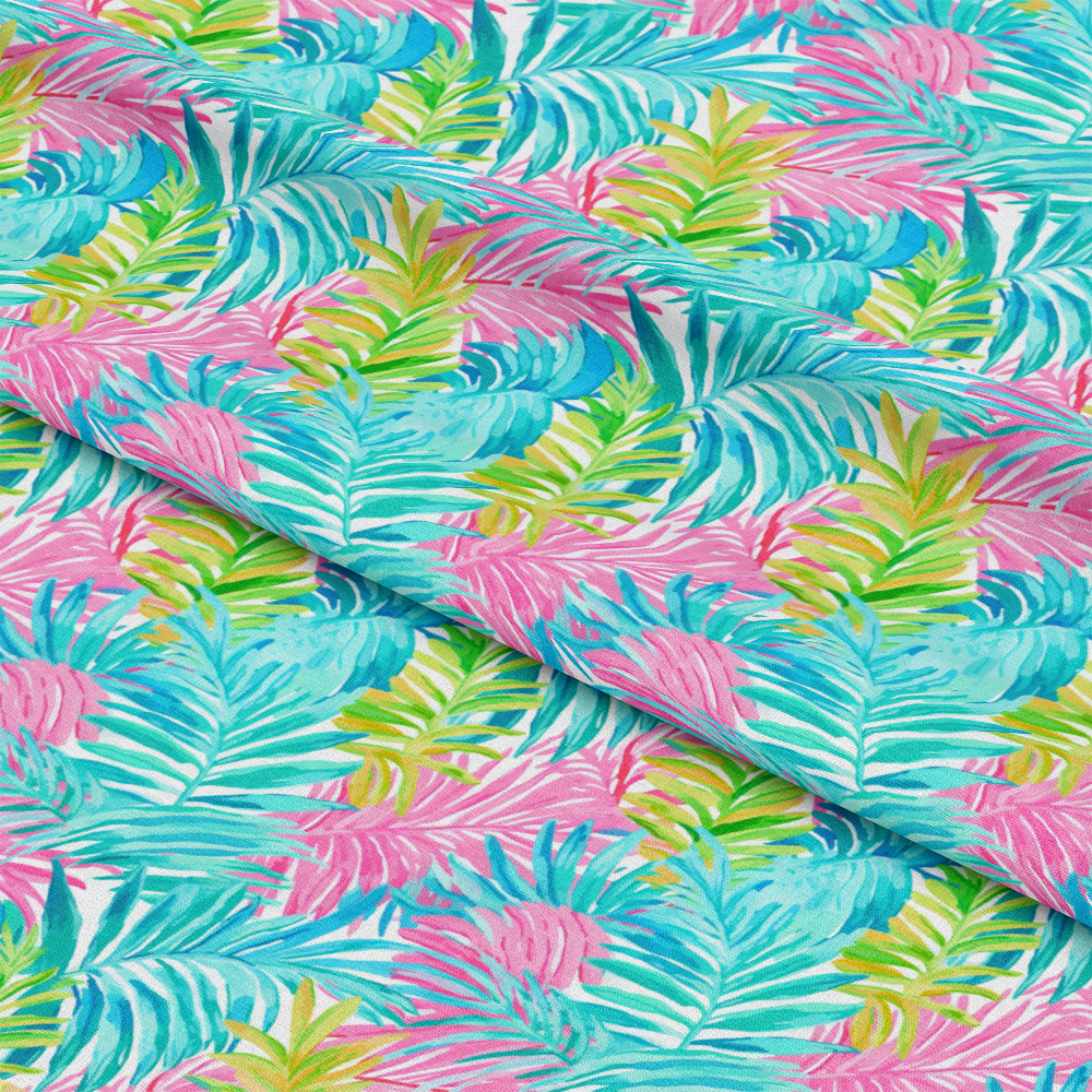 Tropical Leaves Pattern 1 Quilting Cotton Fabric
