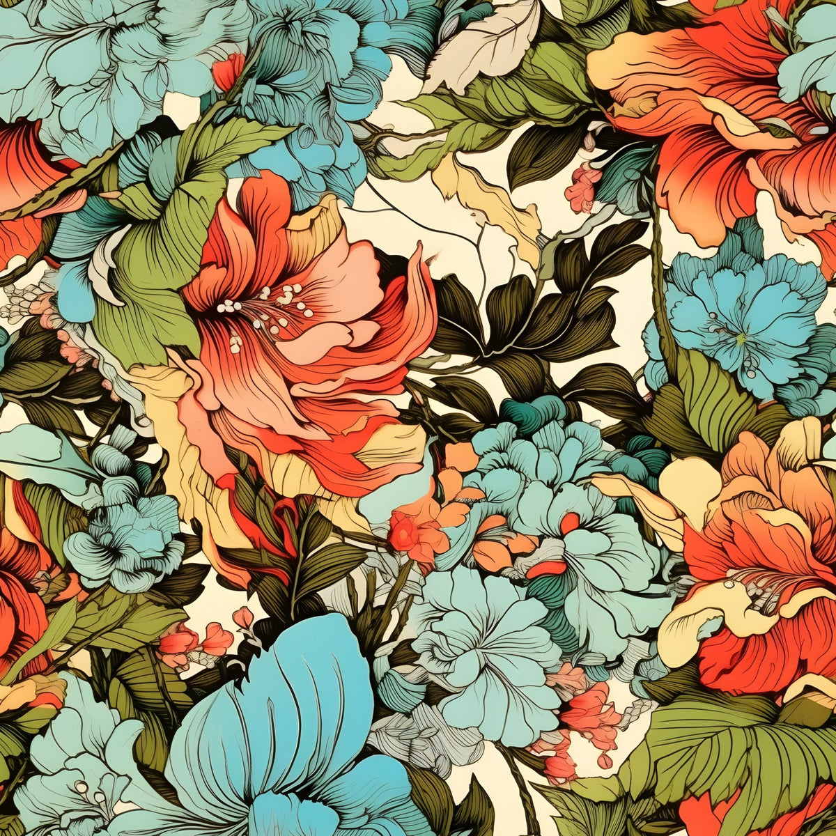 Sketchbook Garden Pattern 19 Minky Fabric