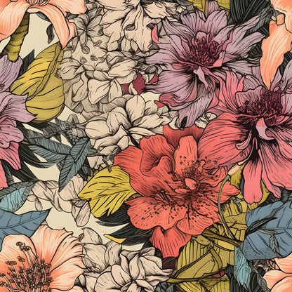 Sketchbook Garden Pattern 20 Minky Fabric