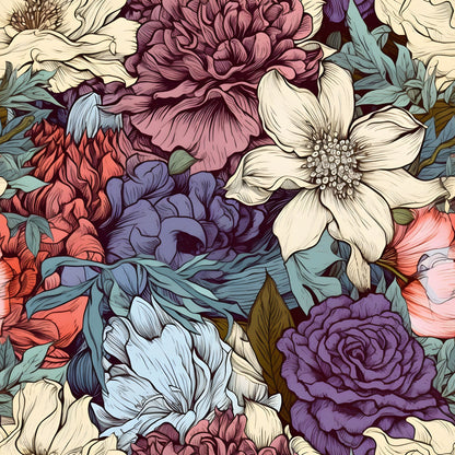 Sketchbook Garden Pattern 4 Minky Fabric