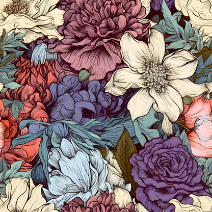 Tropical Art Florals Pattern 4 Quilting Cotton Fabric
