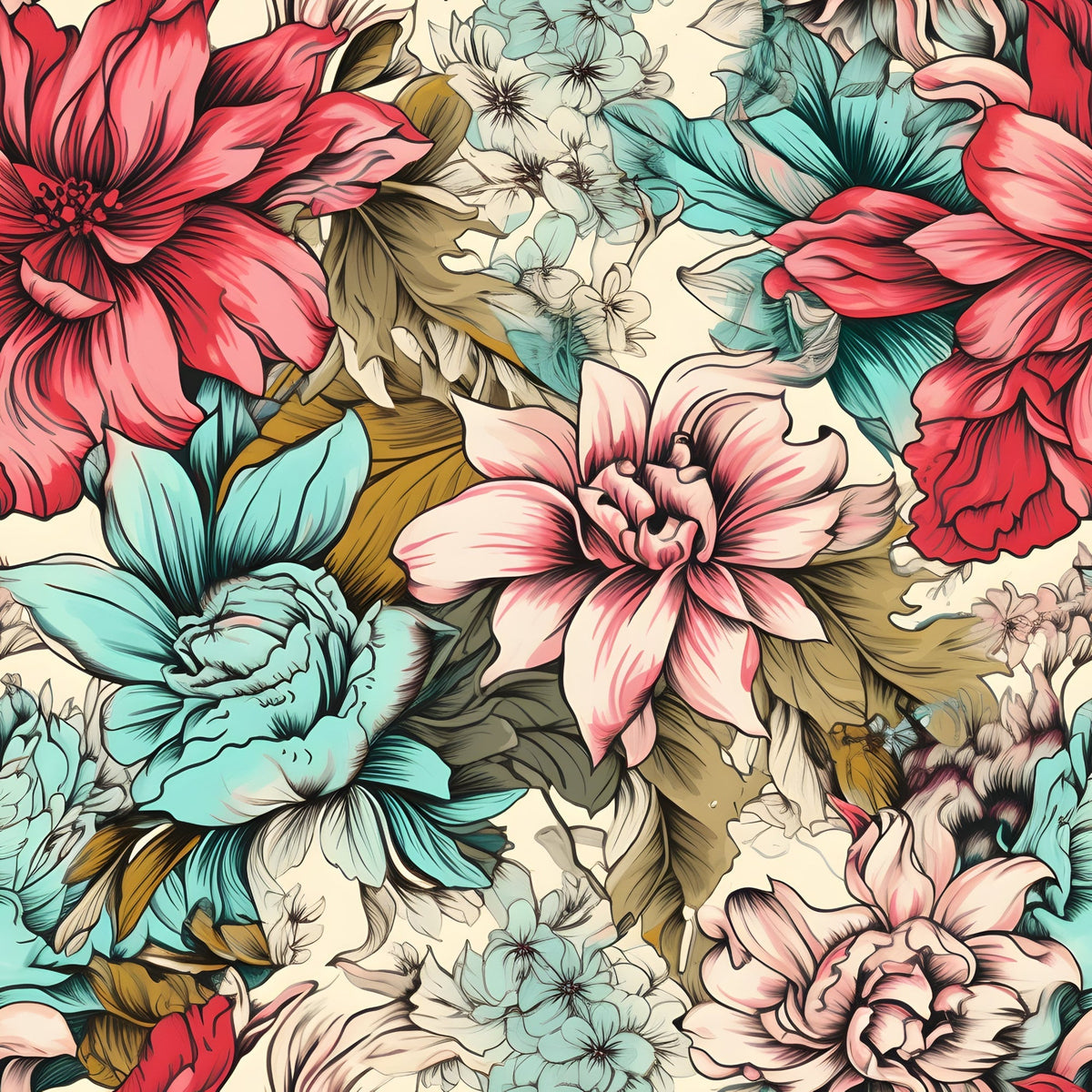 Sketchbook Garden Pattern 9 Minky Fabric