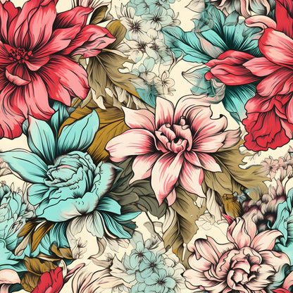 Sketchbook Garden Pattern 9 Minky Fabric