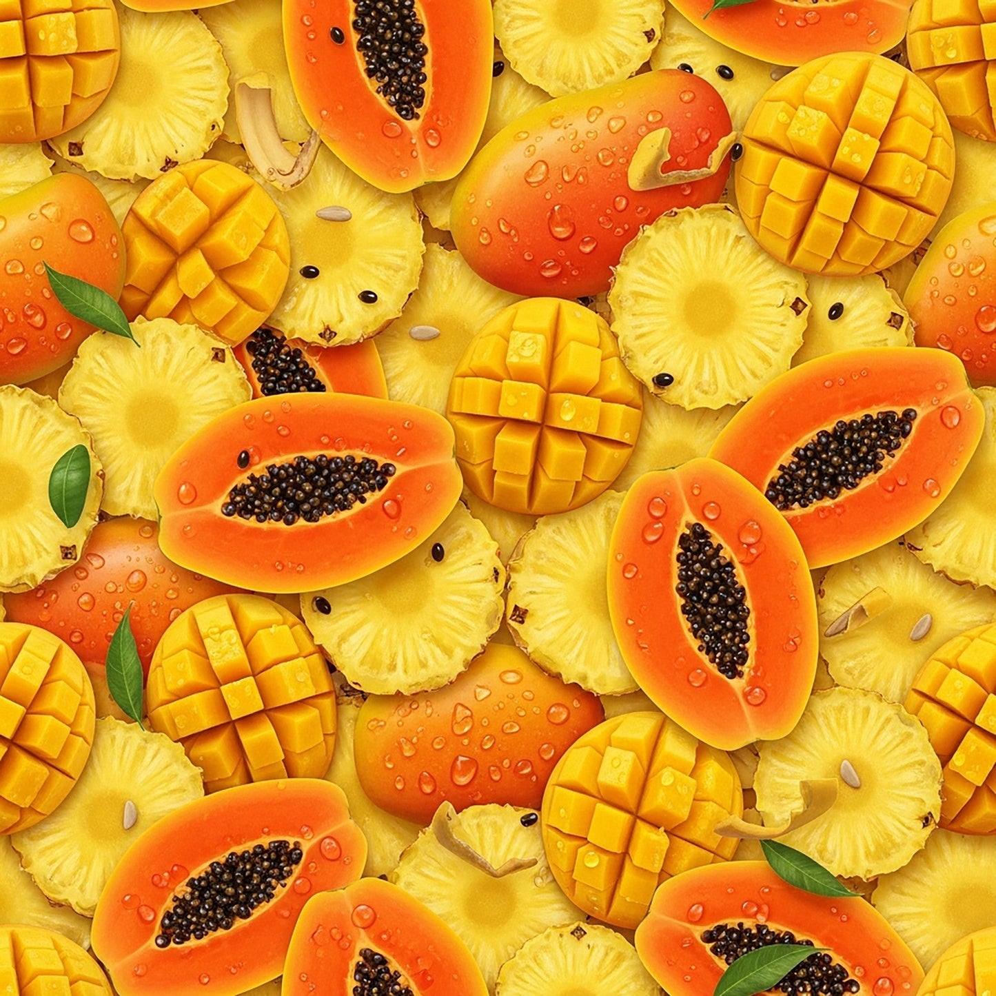 Tropical Fruit Pattern 15 Quilting Cotton Fabric