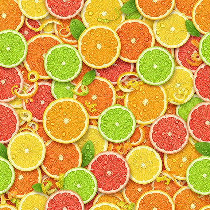 Tropical Fruit Pattern 4 Quilting Cotton Fabric