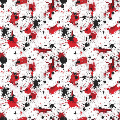 Crimson Splatter Pattern 1 Minky Fabric