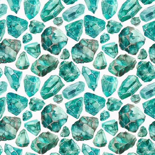 Turquoise Gemstone Pattern 5 Quilting Cotton Fabric