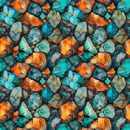 Mineral Mosaic Pattern 7 Minky Fabric