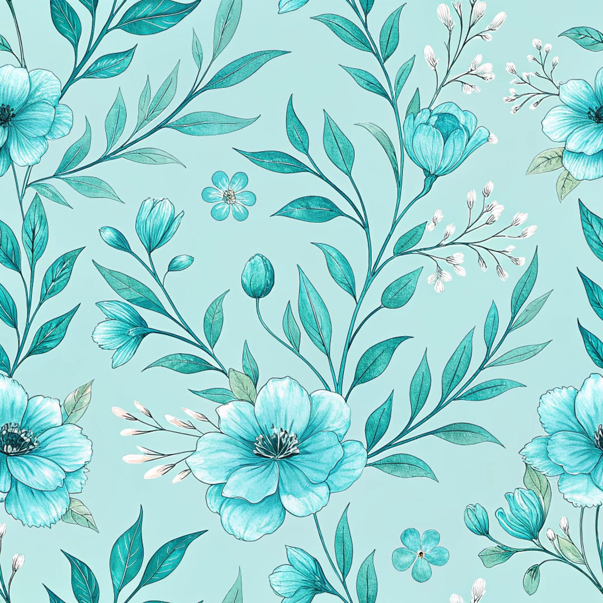 Teal Reverie Pattern 12 Minky Fabric