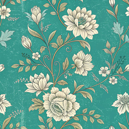 Teal Reverie Pattern 18 Minky Fabric