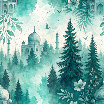 Teal Reverie Pattern 21 Minky Fabric