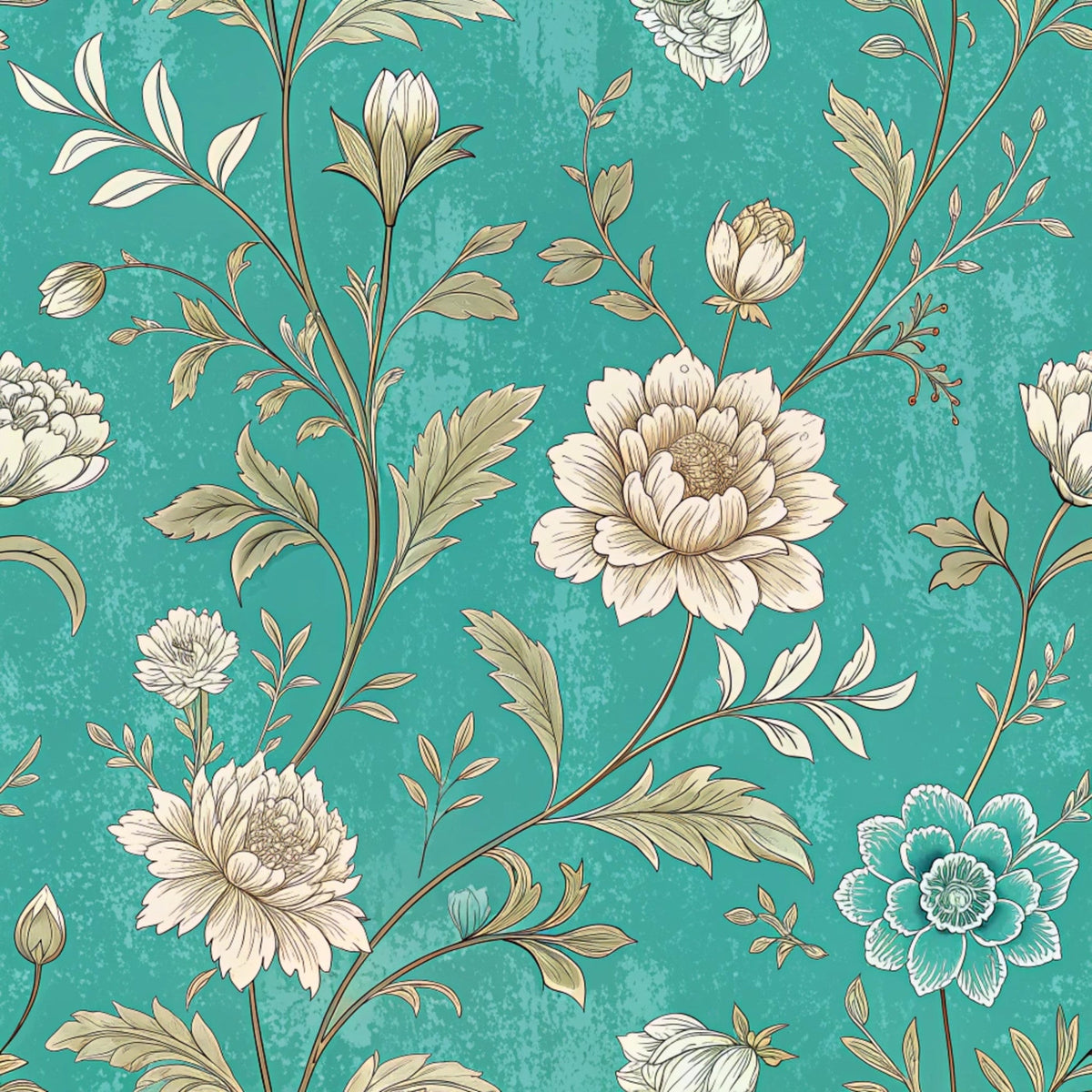 Teal Reverie Pattern 5 Minky Fabric