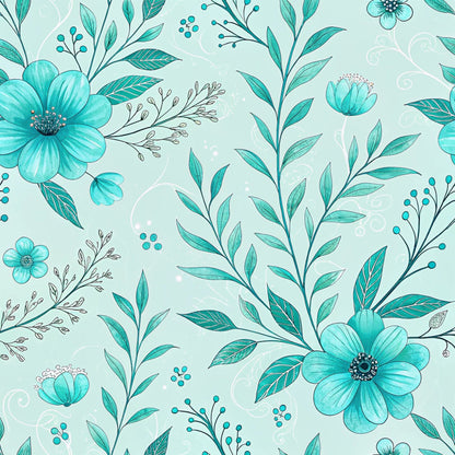 Teal Reverie Pattern 6 Minky Fabric