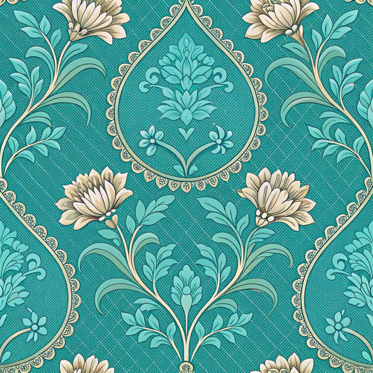 Turquoise Dreams Pattern 9 Quilting Cotton Fabric