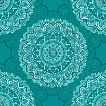 Turquoise Night Birds Pattern 15 Quilting Cotton Fabric