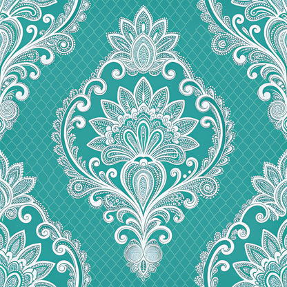Turquoise Night Birds Pattern 16 Quilting Cotton Fabric