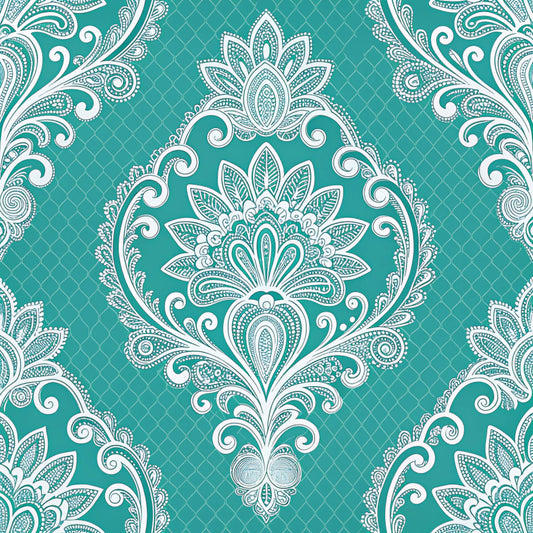 Turquoise Night Birds Pattern 16 Quilting Cotton Fabric