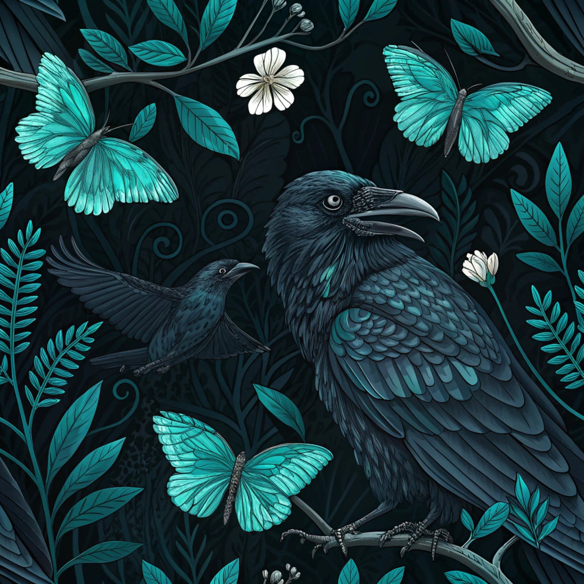 Twilight Rose Rookery Pattern 20 Minky Fabric
