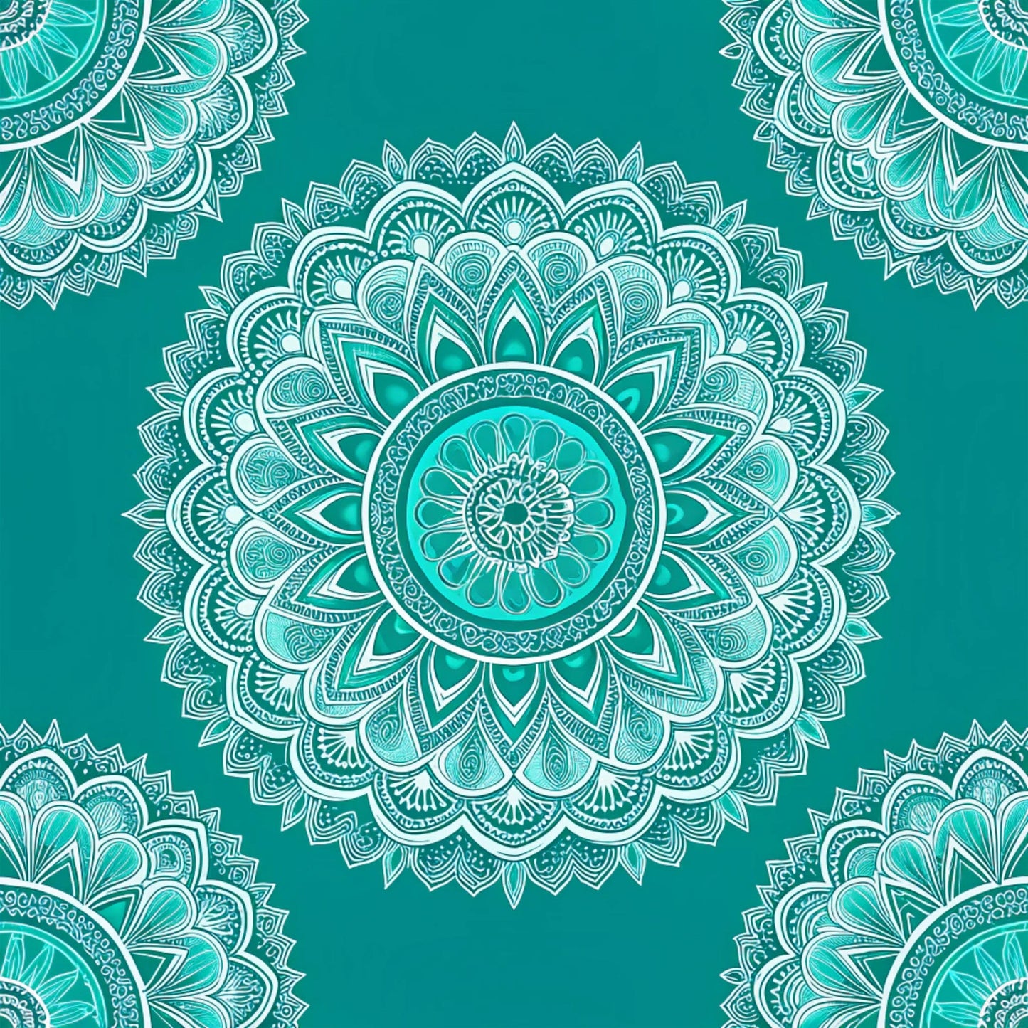 Turquoise Night Birds Pattern 3 Quilting Cotton Fabric