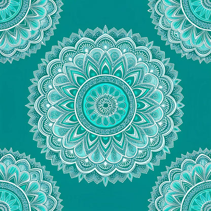 Turquoise Night Birds Pattern 3 Quilting Cotton Fabric