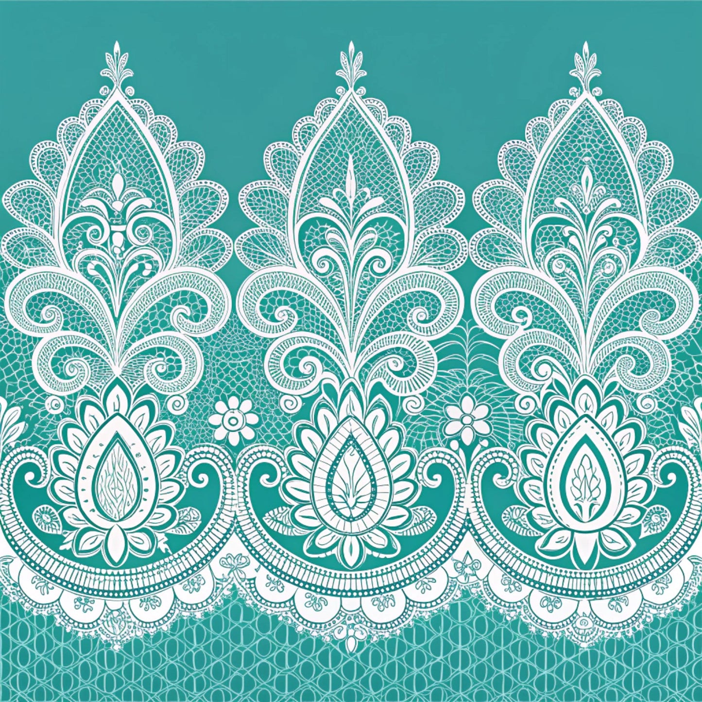 Turquoise Night Birds Pattern 4 Quilting Cotton Fabric