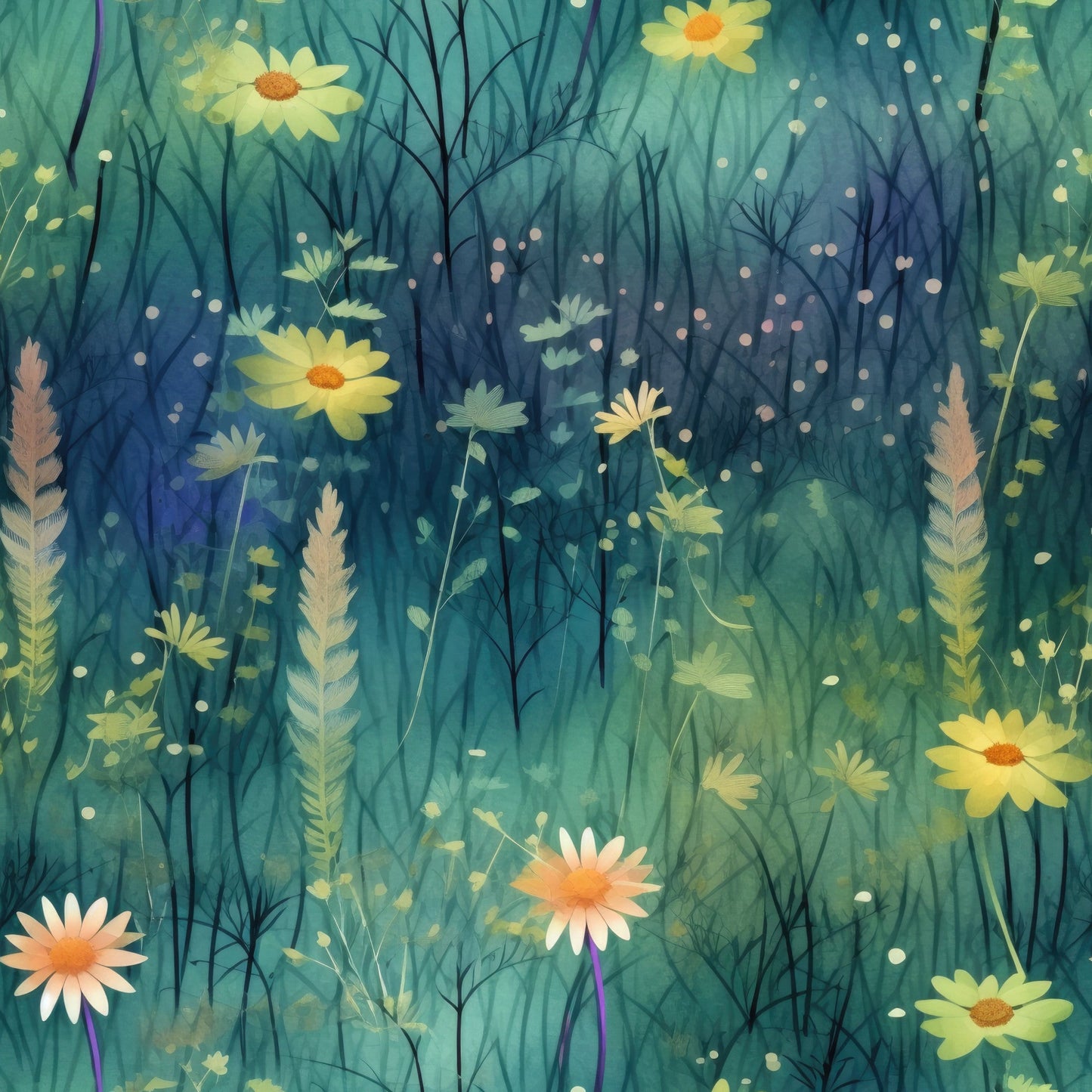 Twilight Meadows Pattern 10 Quilting Cotton Fabric