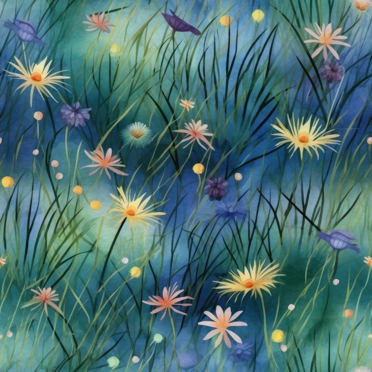Firefly Fields Pattern 4 Minky Fabric