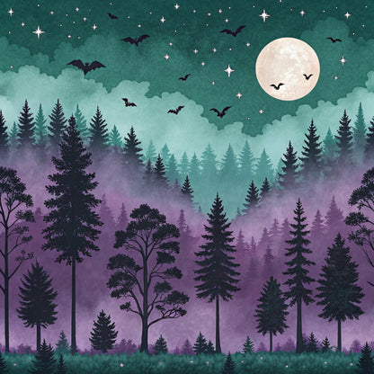 Moonlit Raven Pattern 22 Minky Fabric