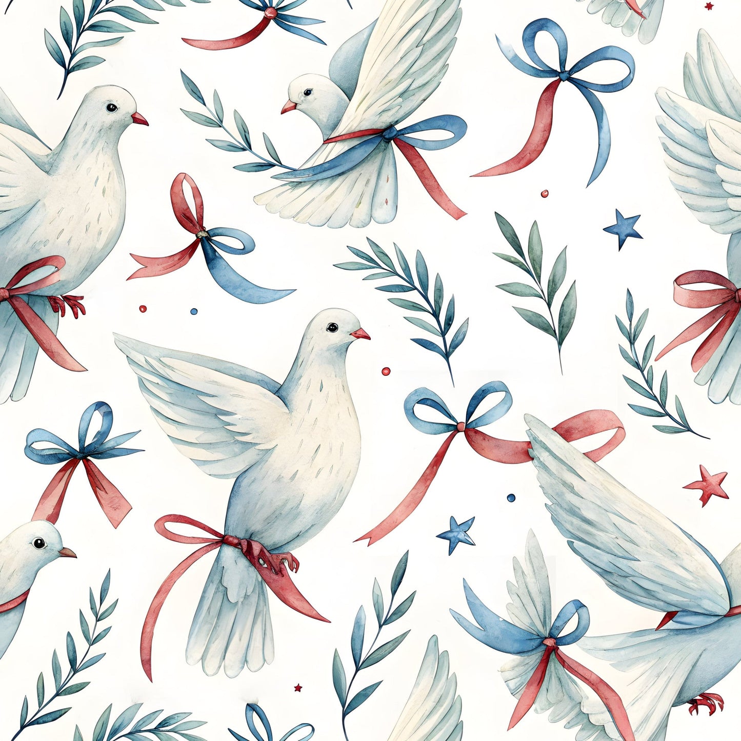 USA Patriotic Wildlife Pattern 10 Quilting Cotton Fabric