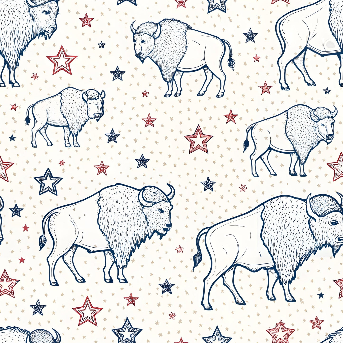 USA Patriotic Wildlife Pattern 4 Quilting Cotton Fabric