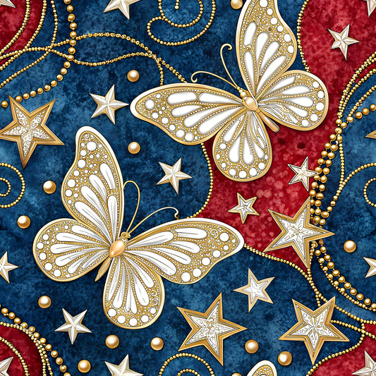 USA Patriotic Wildlife Pattern 6 Quilting Cotton Fabric